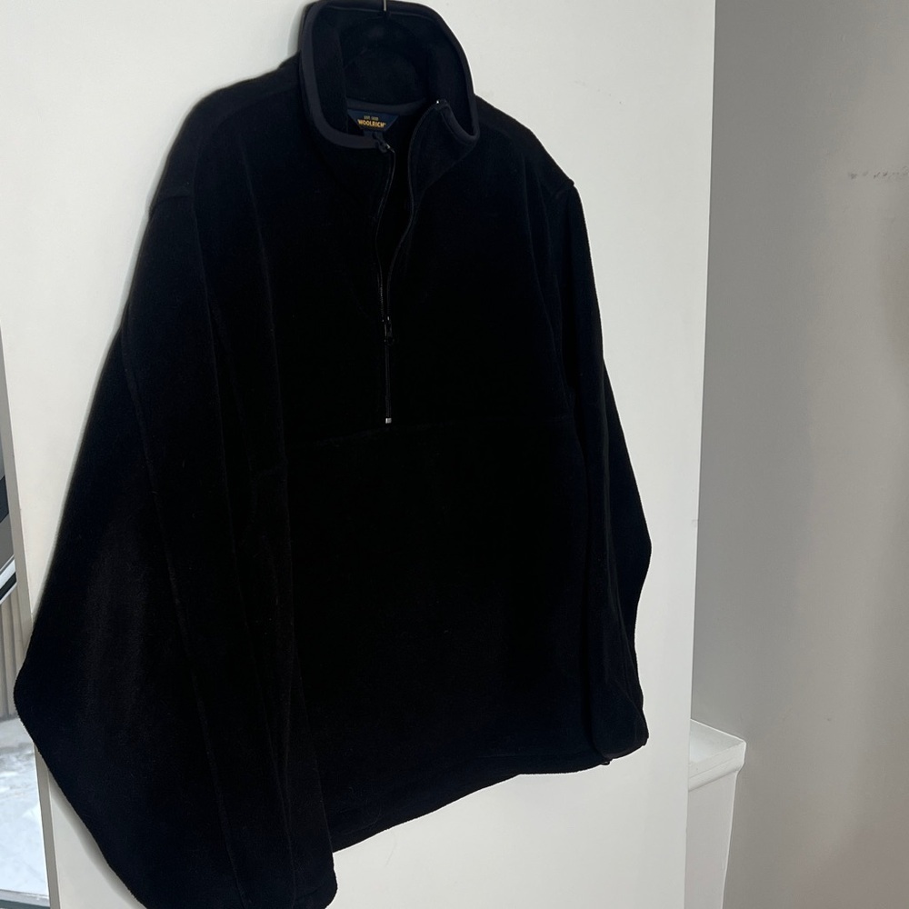 Woolrich Sz M Men’s Black Fleece Quarter-zip Pullover